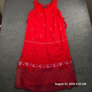 A Wild Thyme Petite Red Paisley Floral Sleeveless Maxi Dress Size 14P Bohemian